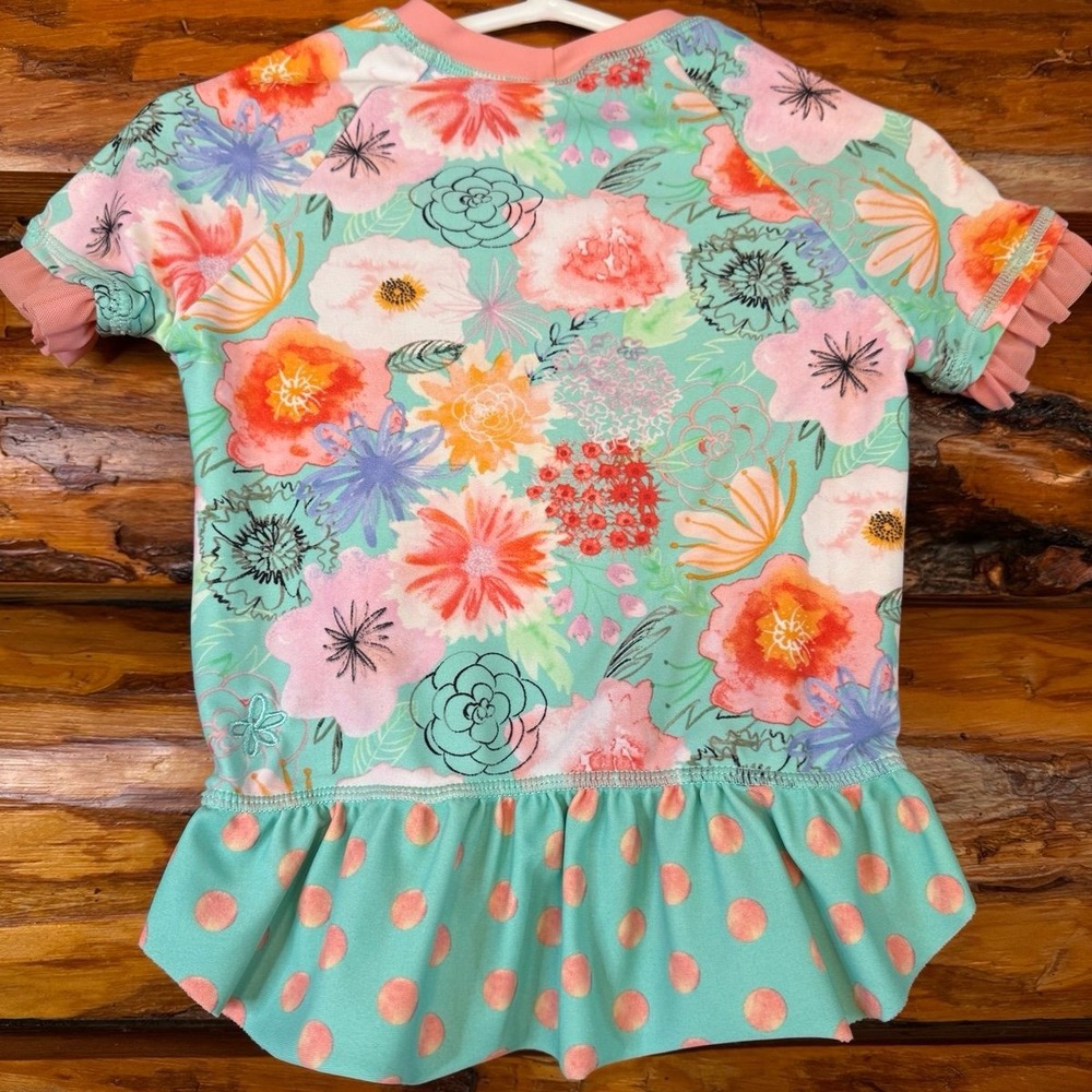Matilda Jane Riding the Waves Floral Swim Rash Guard Top Size 4 - Picture 4 of 6